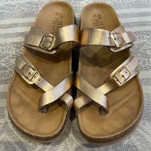 Mad Love Rose Gold Leather Sandals